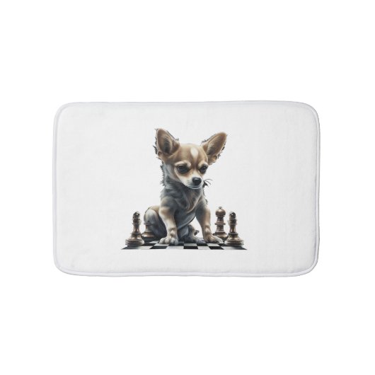 Chihuahua Schaak Speler Board Queen Badmat (Voorkant)