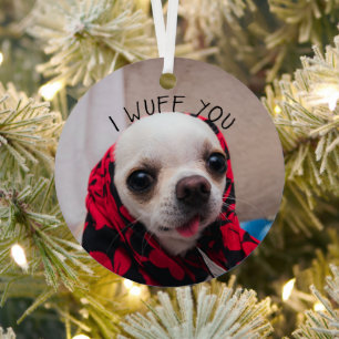 Chihuahua schattig... ik maak je gek op Valentijns Metalen Ornament