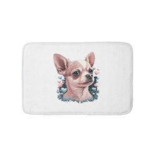 Chihuahua Schattige Dog Mooie Bloemen Meisje Badmat