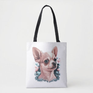 Chihuahua Schattige Dog Mooie Bloemen Meisje Draagtas