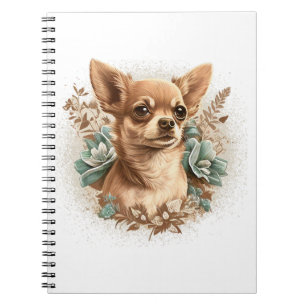 Chihuahua Schattige Dog Mooie Bloemen Meisje Notitieboek