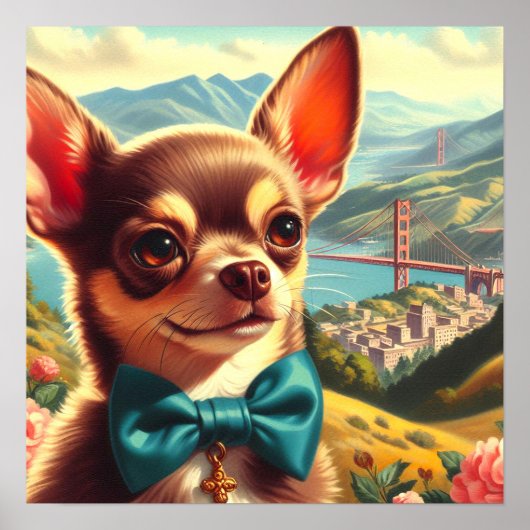 Chihuahua schilderij Poster (Voorkant)