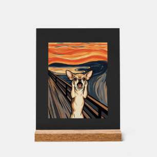 Chihuahua Schreeuw Expressionistische Honden Kunst Acryl Bord
