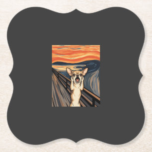 Chihuahua Schreeuw Expressionistische Honden Kunst Kartonnen Onderzetters