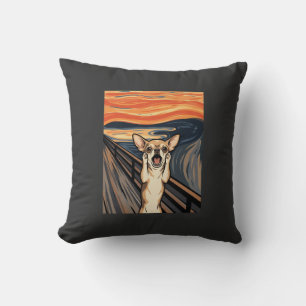 Chihuahua Schreeuw Expressionistische Honden Kunst Kussen