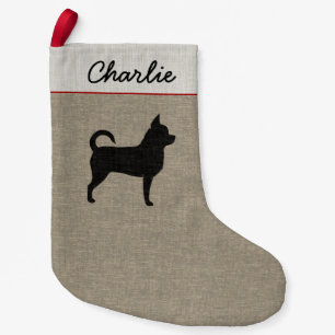 Chihuahua Silhouette Cute Dog Chi Custom Holiday Kleine Kerstsok