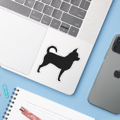 Chihuahua Silhouette Cute Dog Chi Vinyl Sticker (Ordinateur portable avec iPhone)