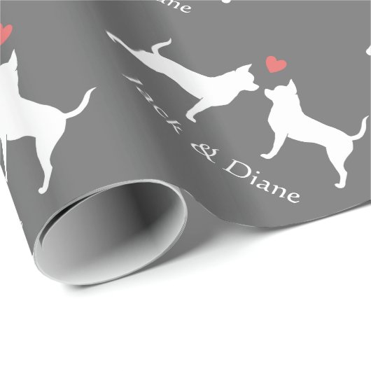 Chihuahua Silhouettes Weddenschap met aangepaste t Cadeaupapier (Rol Hoek)