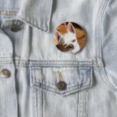 Chihuahua slaperige knijpoog ontspannen tong uit F Ronde Button 5,7 Cm (In situ)