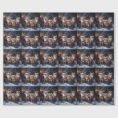 Chihuahua Sneeuwslee Kerst Decor Cadeaupapier (Vlak)