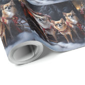 Chihuahua Sneeuwslee Kerst Decor Cadeaupapier (Rol Hoek)