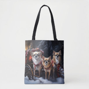 Chihuahua Sneeuwslee Kerst Decor Draagtas
