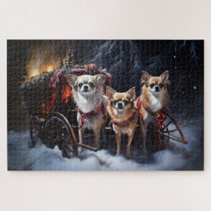 Chihuahua Sneeuwslee Kerst Decor Legpuzzel