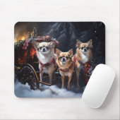 Chihuahua Sneeuwslee Kerst Decor Muismat (Met muis)