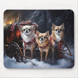 Chihuahua Sneeuwslee Kerst Decor Muismat