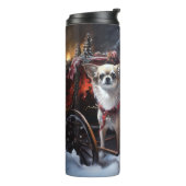 Chihuahua Sneeuwslee Kerst Decor Thermosbeker (Gedraaid links)