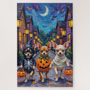 Chihuahua snoep ophalen in Halloween-kostuums Legpuzzel