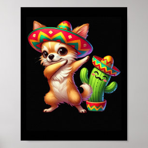 Chihuahua Sombrero Cinco de Mayo Mexicaanse Cactus Poster