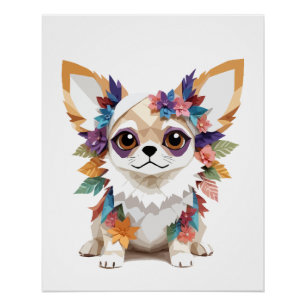 Chihuahua speelse Schattige leuke dier kleurrijke Perfect Poster