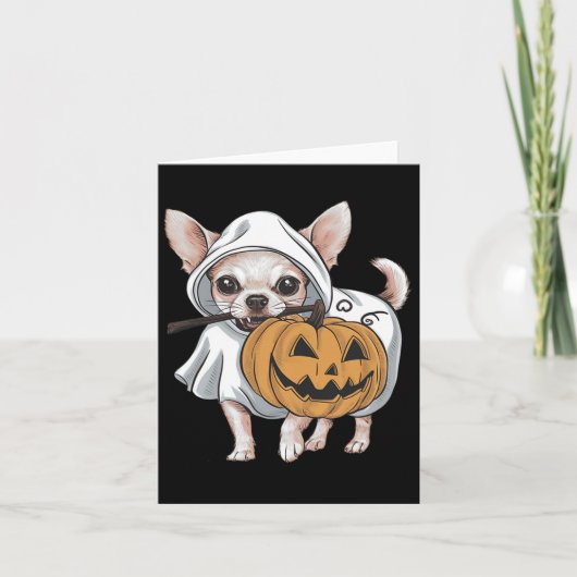Chihuahua spookhond Halloween Kaart (Voorkant)