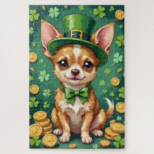 Chihuahua St. Patrick's Day Schattige Geluks Hond Legpuzzel