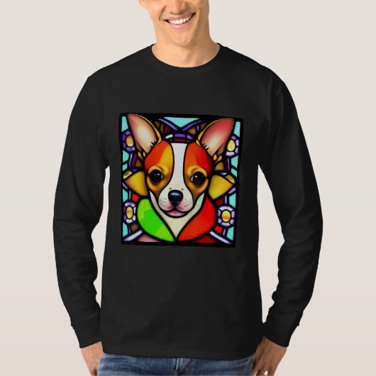 Chihuahua - Stained Glass Pop Art_4 T-shirt (Voorkant)