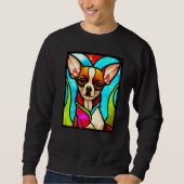 Chihuahua - Stained Glass Pop Art Premium_3 Trui (Voorkant)