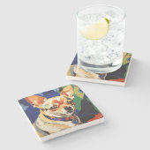 Chihuahua Stenen Onderzetter (Zijkant)