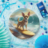 Chihuahua strand surfen schilderij papieren bordje (Feest)