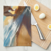 Chihuahua strand surfen schilderij theedoek (Quarter Fold)