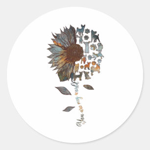 Chihuahua Sunflower Je bent mijn Hondenliefhebber Ronde Sticker