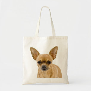 Chihuahua Tan en White Puppy Dog Tote Bag