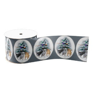 Chihuahua Trio Kerstmis Grosgrain Lint