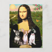 Chihuahua Trio - Mona Lisa Briefkaart (Voorkant)
