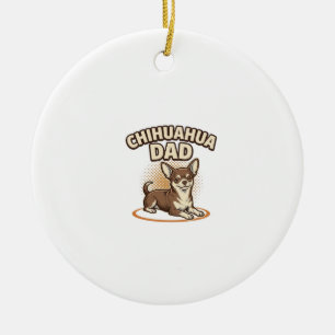 Chihuahua Vader Vintage Gravure Hond Liefhebber De Keramisch Ornament
