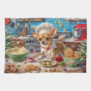 Chihuahua Vakantie Bakken: Feestelijke Kerstmis Theedoek