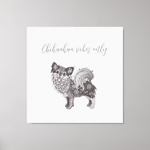 Chihuahua Vibes Premium Canvas Kunst met lijst