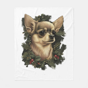 Chihuahua Vrolijk Kerstmis X-Mas Boom Leuk Fleece Deken