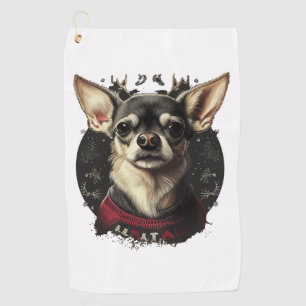 Chihuahua Vrolijk Kerstmis X-Mas Boom Leuk Golfhanddoek