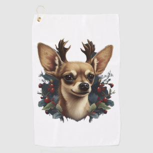 Chihuahua Vrolijk Kerstmis X-Mas Boom Leuk Golfhanddoek