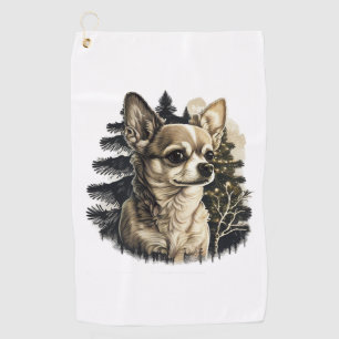 Chihuahua Vrolijk Kerstmis X-Mas Boom Leuk Golfhanddoek