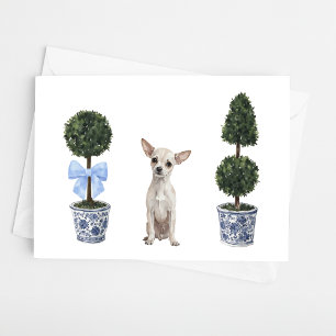 Chihuahua Waterverf Chinoiserie Puppy Dog Kaart