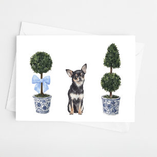 Chihuahua Waterverf Chinoiserie Puppy Dog Kaart