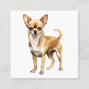 Chihuahua waterverf clipart Chihuahua dog Vierkante Visitekaartje