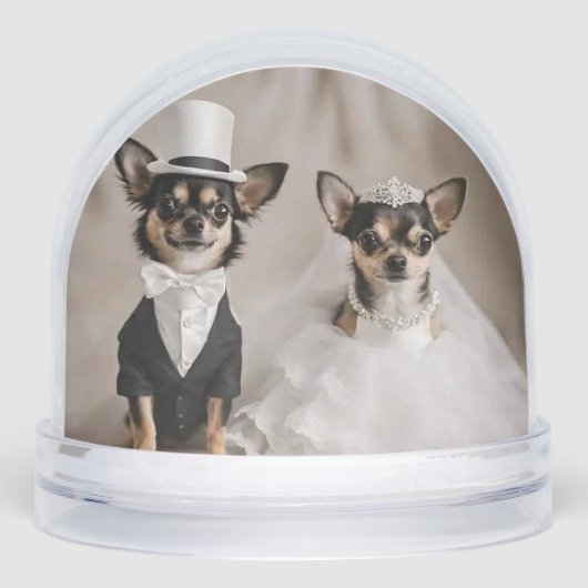 Chihuahua Wedding Snow Wereldbol Gift Sneeuwbol (Voorkant)