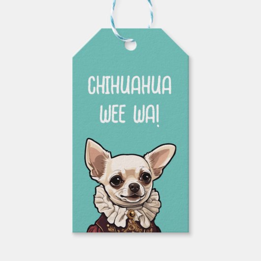 Chihuahua wee wa cadeaulabel (Voorkant)