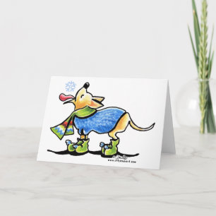 Chihuahua Winter Snowflake Feestdagen Kaart