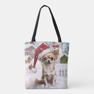 Chihuahua Winter Wonderland Christmas Joy Draagtas