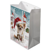 Chihuahua Winter Wonderland Christmas Joy Medium Cadeauzakje (Achterkant Gekanteld)