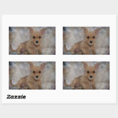 Chihuahua/Yorkie Puppy Rechthoekige Sticker (Vel)